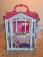 Inklapbare Barbiehuis. compleet., Ophalen of Verzenden, Zo goed als nieuw, Poppenhuis
