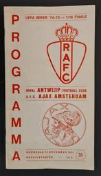 Oud voetbal programma boekje Antwerp Ajax Uefa cup 1974, Ophalen of Verzenden, Gebruikt, Ajax, Boek of Tijdschrift