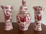 Rood & wit kaststel Henri Bequet, Antiek en Kunst, Antiek | Vazen, Ophalen of Verzenden