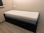 BRIMNES bed zwart slaapbank, Ophalen, Zwart, Tweepersoons, Zo goed als nieuw