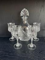 Kristallen karaf set met wijnglazen, Antiek en Kunst, Antiek | Glas en Kristal, Ophalen of Verzenden
