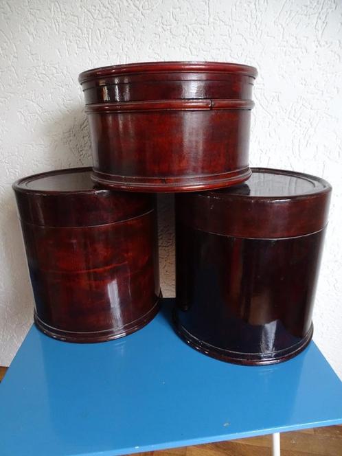 3 Houten hoedendozen, Antiek en Kunst, Curiosa en Brocante, Ophalen