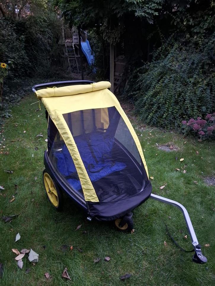 Fietskar Kid car, Fietsen en Brommers, Fietsaccessoires | Aanhangers en Karren, Gebruikt, Kinderkar, 20 tot 40 kg, Opvouwbaar