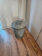 Metalen emmer met deksel en handgrepen, Huis en Inrichting, Emmers, Ophalen of Verzenden