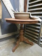 Oude bijzettafel rond tafeltje wijntafeltje tafel stoer, Huis en Inrichting, Tafels | Bijzettafels, Ophalen, Gebruikt, Rond, 75 cm of meer