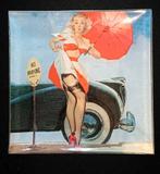 Vintage Pin-Up Meisje glasbord, Ophalen of Verzenden, Gebruikt