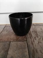Grote zwarte bloempot, Tuin en Terras, Bloempotten, Rond, Ophalen of Verzenden, Zo goed als nieuw, Aardewerk