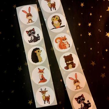 Sluitstickers dieren egel hert vos eekhoorn uil beer herfst beschikbaar voor biedingen