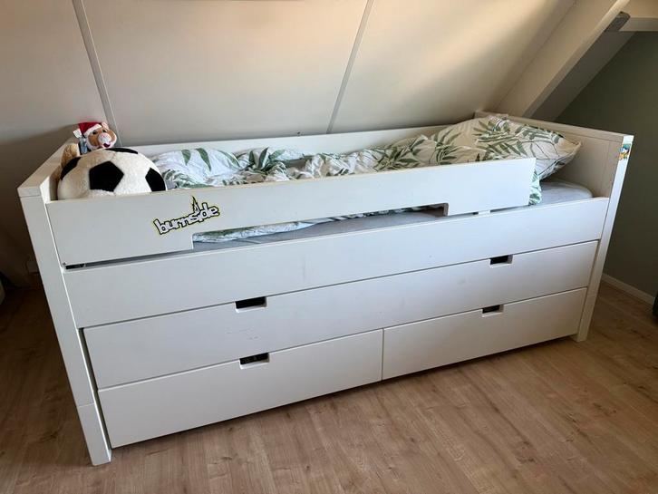 Bopita Timo Compactbed/Halfhoogslaper (90x200) met lades, Kinderen en Baby's, Kinderkamer | Bedden, Gebruikt, 180 cm of meer, 85 tot 100 cm