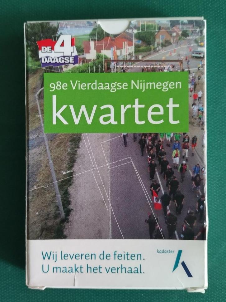 kwartet 98e Vierdaagse Nijmegen, nette staat, compleet, Verzamelen, Speelkaarten, Jokers en Kwartetten, Zo goed als nieuw, Kwartet(ten)