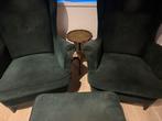 STRANDMON Fauteuil + Voetenbank - Donkergroen, Huis en Inrichting, Fauteuils, Ophalen, Gebruikt, Stof, 75 tot 100 cm