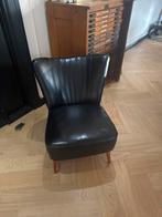 Zwart cocktail stoeltje skai leer - vintage charme, Huis en Inrichting, Stoelen, Ophalen, Gebruikt, Zwart, Leer