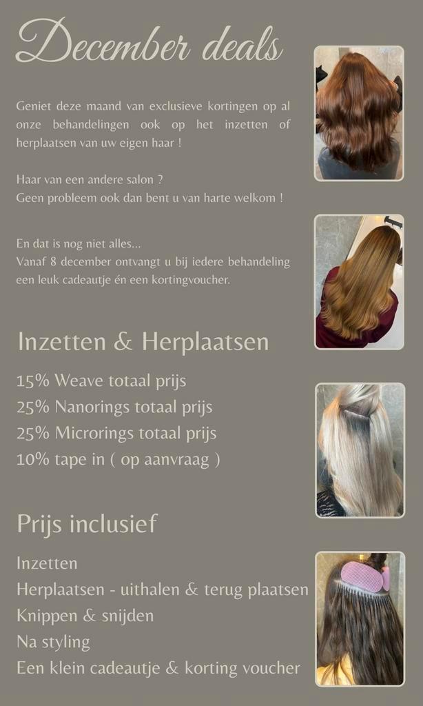 inzetten & herplaatsen eigen hair extensions, Sieraden, Tassen en Uiterlijk, Uiterlijk | Haarverzorging, Ophalen of Verzenden
