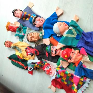 Retro handpoppen vintage poppenkastpoppen (j) beschikbaar voor biedingen