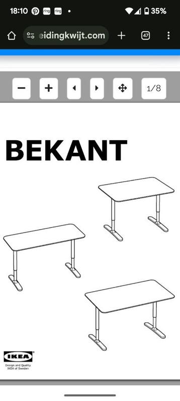bureau Bekant Ikea - afbeelding 1