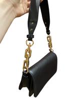 COSTES Black Shoulder Bag Gold Chunky Chain Link Strap, Sieraden, Tassen en Uiterlijk, Tassen | Damestassen, Verzenden, Gebruikt