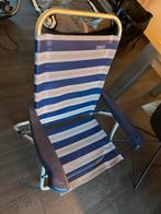 Crespo Campingstoel - Blauw/Wit - Lage Zit, Caravans en Kamperen, Ophalen, Gebruikt, Campingstoel