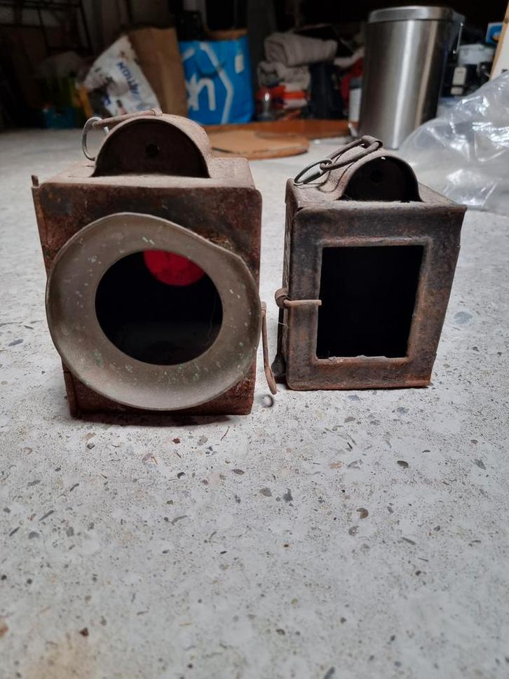 Antieke Treinlampjes - Lantaarns, Antiek en Kunst, Antiek | Overige Antiek, Ophalen of Verzenden