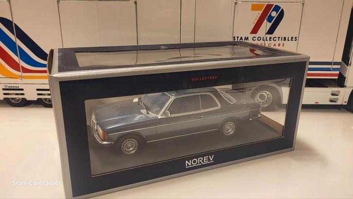Norev Mercedes-Benz W123 C123 280CE Blue Metallic - 1980, Hobby en Vrije tijd, Modelauto's | 1:18, Gebruikt, Auto, Norev, Ophalen of Verzenden