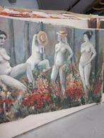 Naakte vrouwen 61x43cm, Antiek en Kunst, Kunst | Schilderijen | Modern, Ophalen of Verzenden