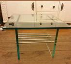 Glazen tafeltje salon, Huis en Inrichting, Tafels | Sidetables, Ophalen, Gebruikt, 50 tot 100 cm, Rond