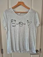 H&M shirt luchtig Dun L 40 grijs beige koffie cupcake liefde, H&M, Beige, Maat 42/44 (L), Ophalen of Verzenden