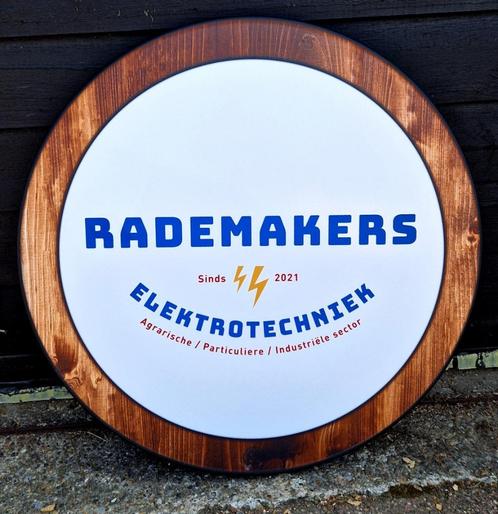 Firma Rademakers heeft een eigen tafelblad met logo, Huis en Inrichting, Tafels | Eettafels, Nieuw, 50 tot 100 cm, 50 tot 100 cm