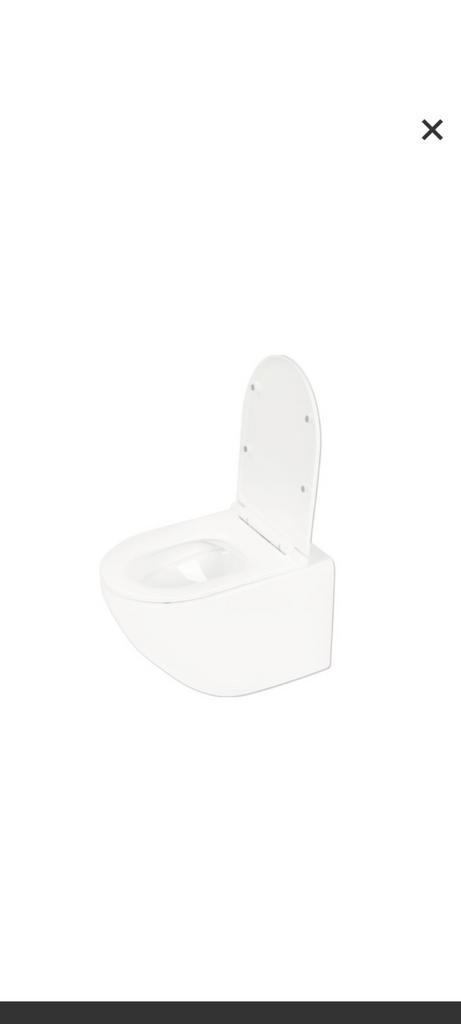DIFFERNZ Hangend toilet rimless glans wit incl. softclose wc, Doe-het-zelf en Verbouw, Sanitair, Zo goed als nieuw, Toilet, Steen