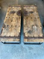 Mooie unieke oude deur salontafels !!, Ophalen, 50 tot 100 cm, Rond, Zo goed als nieuw