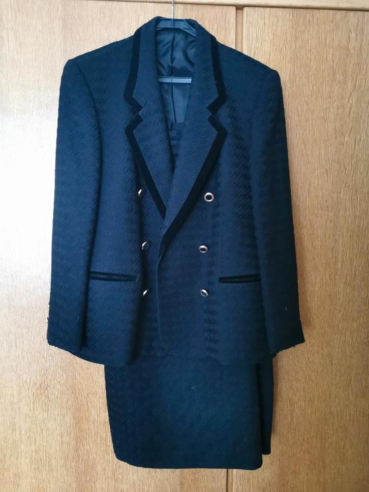 Zwart wollen mantelpakje Delmod - Zo goed als nieuw, Kleding | Dames, Jasjes, Kostuums en Pakken, Zo goed als nieuw, Kostuum of Pak