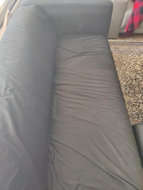 IKEA klippan bank zwart, met poef, Huis en Inrichting, Slaapkamer | Slaapbanken, Gebruikt, 190 cm of minder, Tweepersoons, Zwart
