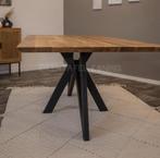 Eiken boomstamtafel eettafel massief | zwarte tafel nu Sale, Vijf personen of meer, Rechthoekig, Nieuw, 200 cm of meer
