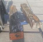 Ruige Rustieke Eiken Balken, Doe-het-zelf en Verbouw, Hout en Planken, Ophalen, Gebruikt, 25 tot 50 mm, Eiken