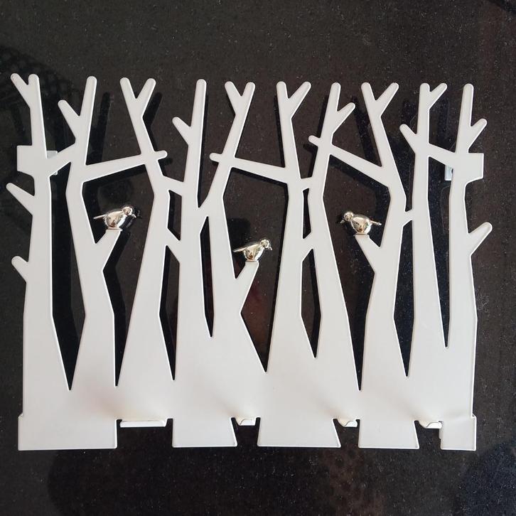 Umbra wandrekje wit metaal met zilverkleurige vogeltjes, Huis en Inrichting, Woonaccessoires | Wandplanken en Boekenplanken, Ophalen of Verzenden