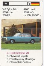 Kw3913 autokaartje 8a opel diplomat v8, Ophalen of Verzenden, Zo goed als nieuw, Auto's