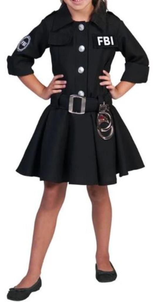 Leuke zwart/wit POLITIE/POLICE/FBI jurk - Halloween, Kinderen en Baby's, Carnavalskleding en Verkleedspullen, Gebruikt, Meisje