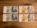4x Slovenië Tolar bankbiljetten (10 & 20), Postzegels en Munten, Bankbiljetten | Europa | Niet-Eurobiljetten, Verzenden, Overige landen