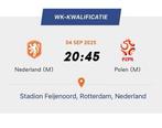 Nederland Polen wk kwalificatie de Kuip 4/9/25, Tickets en Kaartjes, Kortingen en Cadeaubonnen, Twee personen, Overige soorten