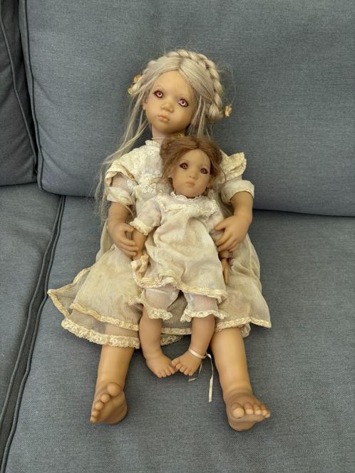 Annette Himstedt Freeke en Bibi, 60cm., Verzamelen, Poppen, Gebruikt, Pop, Levensecht of Reborn, Ophalen of Verzenden