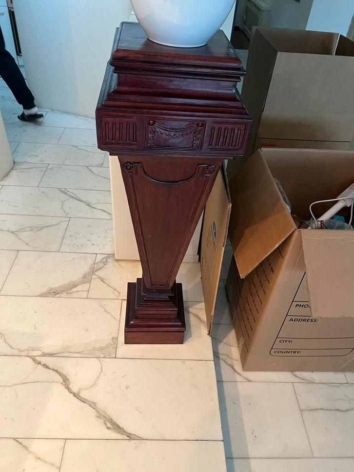 Houten Zuil / Plantenstandaard, Huis en Inrichting, Overige Huis en Inrichting, Gebruikt, Ophalen of Verzenden