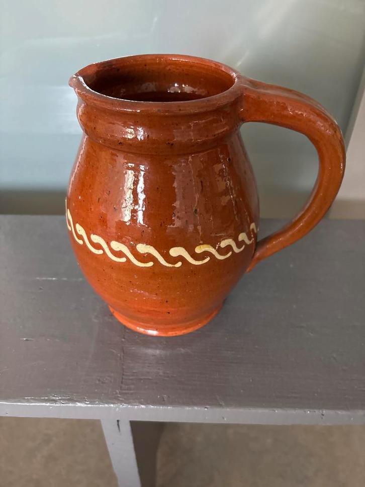 Aardewerken Kan met Decoratie Workumer aardewerk, Antiek en Kunst, Antiek | Keramiek en Aardewerk, Ophalen of Verzenden