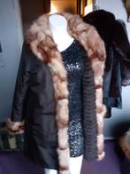 Unieke bontjas + echte fox bontrand binnenkant fox gevoerd L, Ophalen of Verzenden, Zo goed als nieuw, Maat 42/44 (L), Bruin