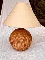Vintage touwlamp Ikea rotan riet stijl Minet & Audoux, Gebruikt, Bruin, Rond, Ophalen of Verzenden