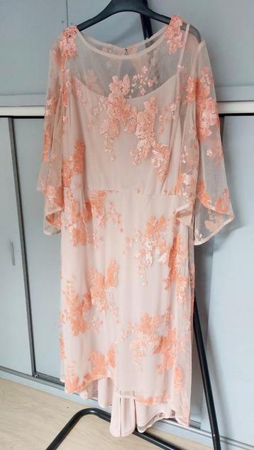 Miss Selfridge jurk pailletten bloemen licht oranje maat 44 beschikbaar voor biedingen