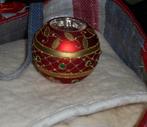 KERST: 3 excl glazen waxine licht houders goud/groen/rood, Overige materialen, Rood, Nieuw, Ophalen of Verzenden