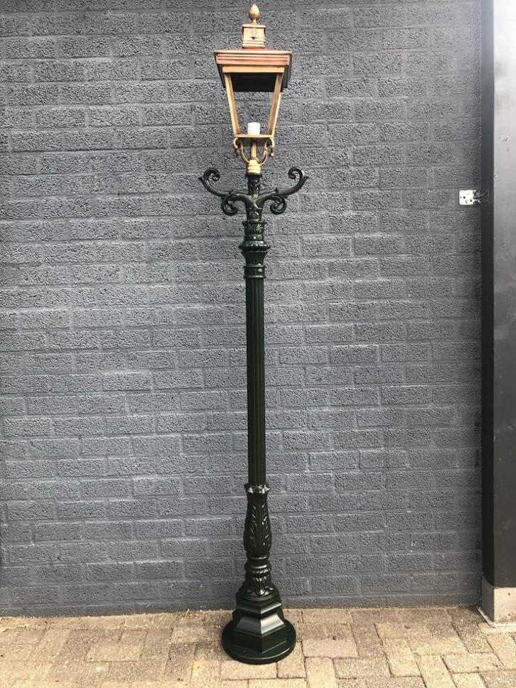 Buitenlamp, lantaarn met keramische fitting en glas, Antiek en Kunst, Curiosa en Brocante, Ophalen of Verzenden