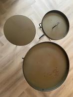Metalen Salontafel Set - 3 stuks, Huis en Inrichting, Tafels | Bijzettafels, Ophalen, Minder dan 45 cm, Gebruikt, Metaal of Aluminium