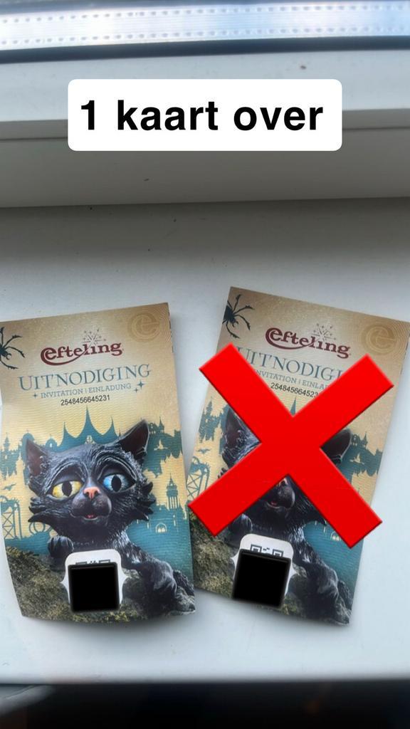 Efteling kaartje (1), Tickets en Kaartjes, Recreatie | Pretparken en Attractieparken, Eén persoon, Ticket of Toegangskaart