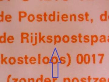 Ned. NVPH PB 16b plaatfout Korte P in "rijkspost" (3e regel) beschikbaar voor biedingen