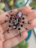 Halloween spin broche hanger handgemaakt gothic witchy siera, Met kristal, Overige materialen, 4 tot 7 cm, Zwart
